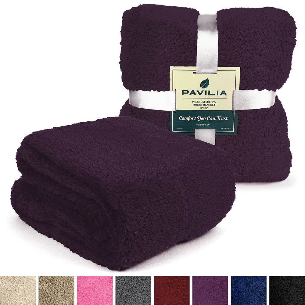 Pavilia - Wholesale Throw Blanket - Plush Shaggy Sherpa Blanket100