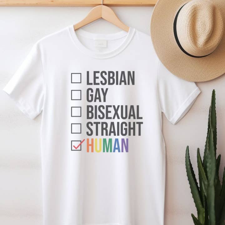 Human Rainbow Tolerance Equality Pride LGBTQ T Shirt for wholesale by Sister Ray