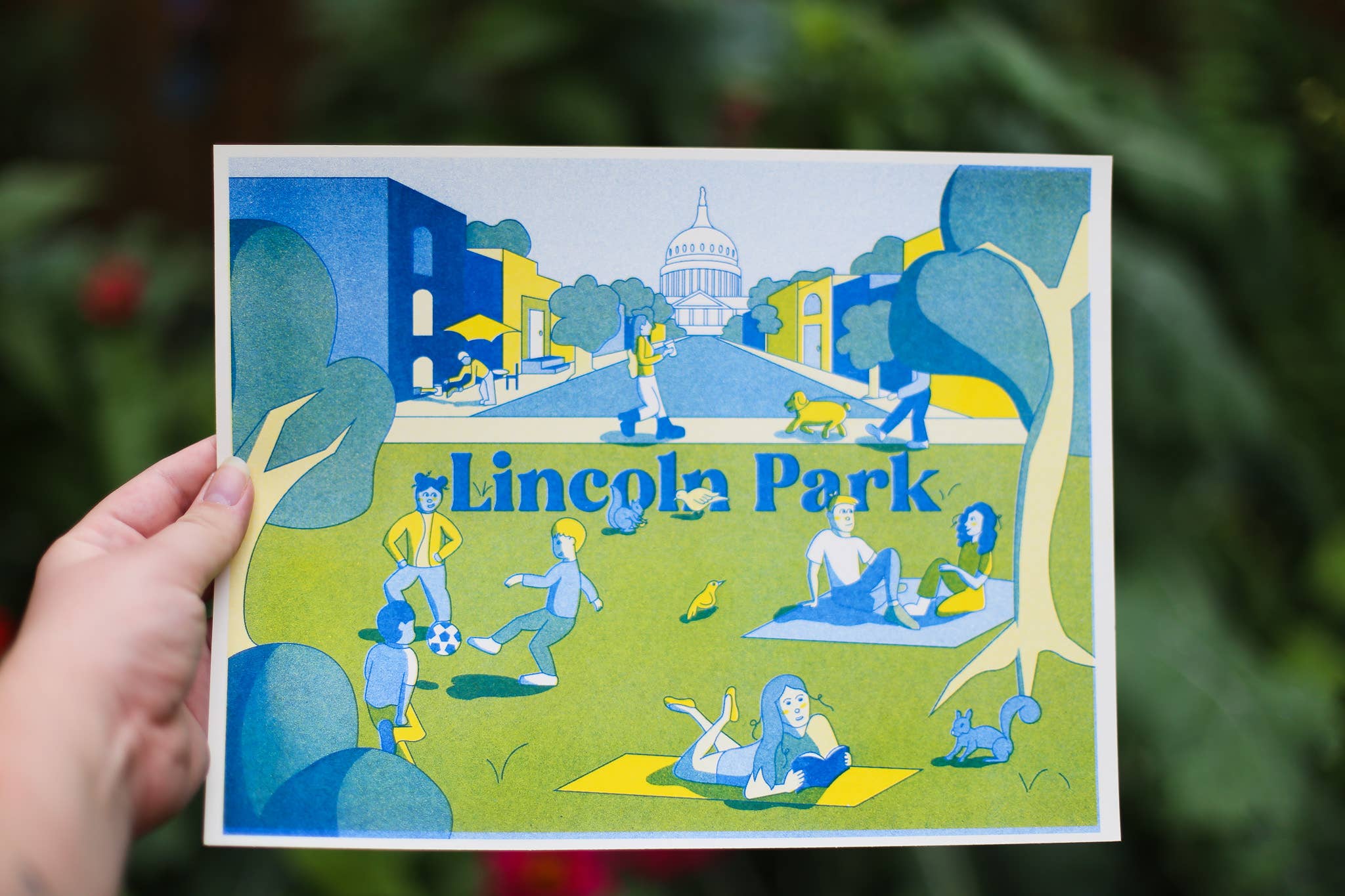 By Danielle Witten - Wholesale Art Print - Lincoln Park Risograph Art Print (Washington, D.C. Parks)3