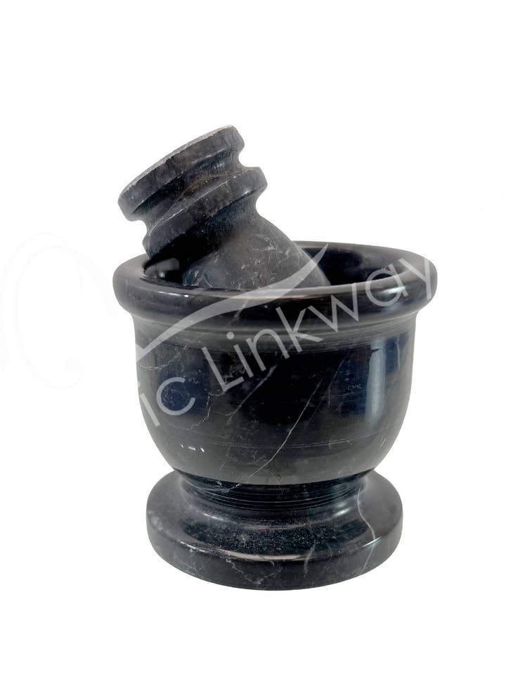 (PC)MORTAR & PESTLE - JADE, BLACK 2.5" for wholesale by Oceanic Linkways Inc