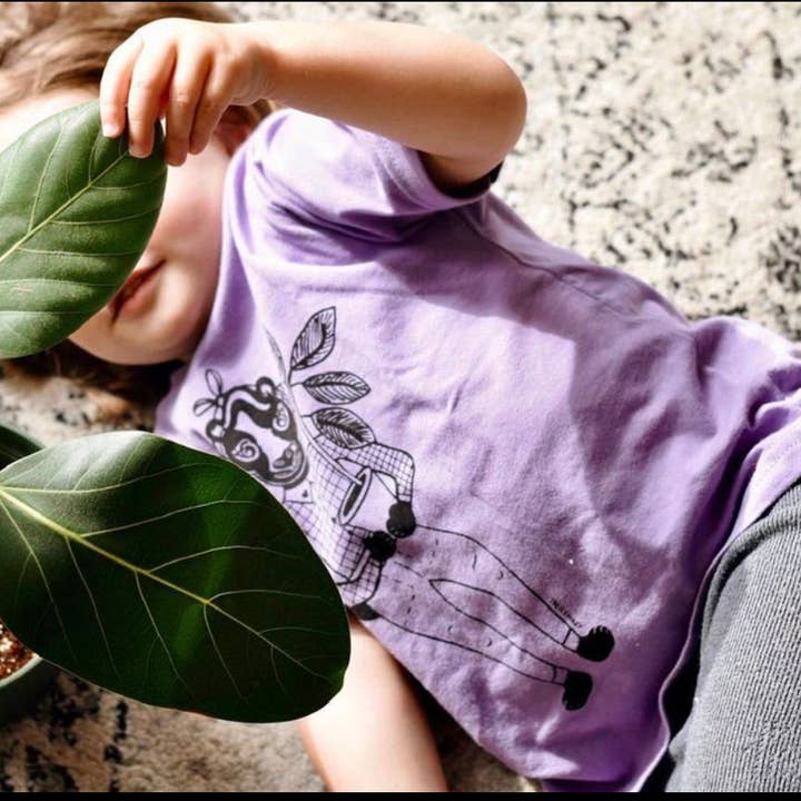 Hipster Woodland Tee - Marigold the Skunk for wholesale by The Sly Violet