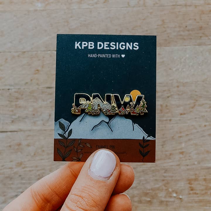 PNW Enamel Lapel Pin for wholesale by Sticker Girl
