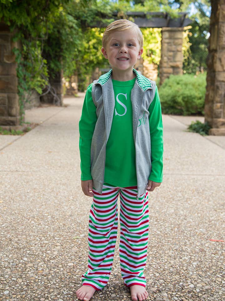 SALE Boys Knit Pants - RED/ WHITE/ GREEN for wholesale by Love That Cotton