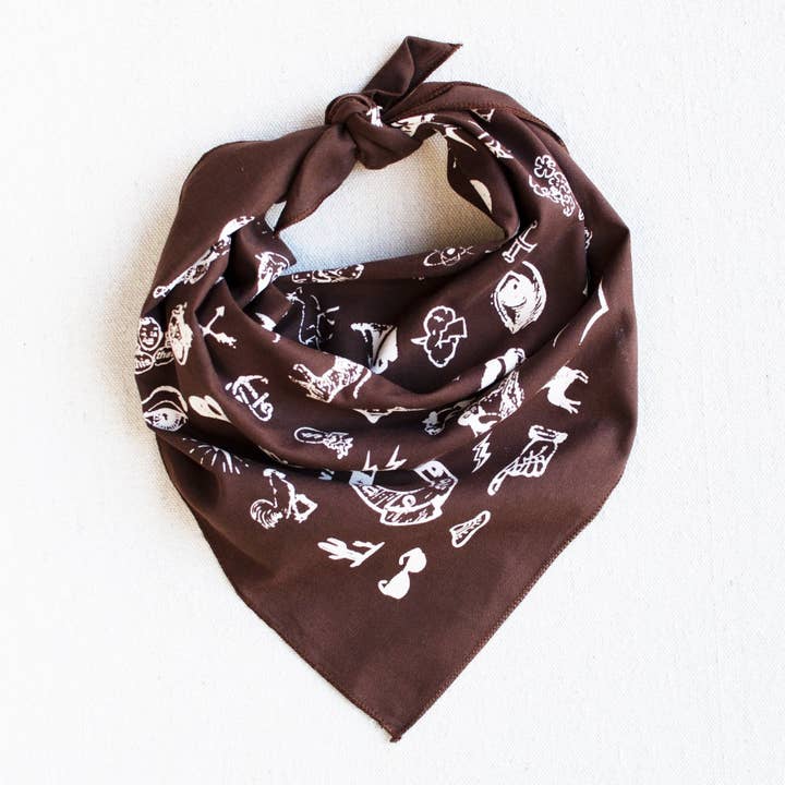 Abracadana - Wholesale Bandana - Unisex - Brown Big Fun Bandana