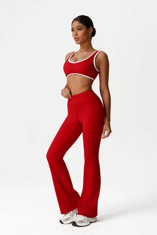 Sodalemon - Wholesale Activewear Set - Women's - Women High-Waisted Yoga Set: Sports Bra + Flared Pants0