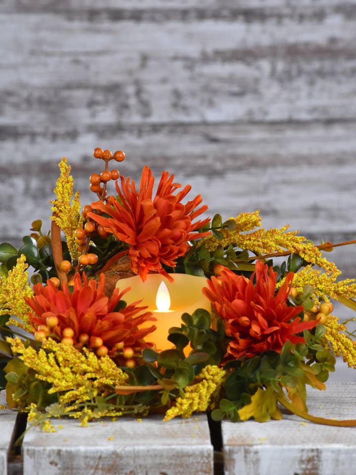 Fall Sunset 6.5in Candle Ring for wholesale by Wholesale Home Decor