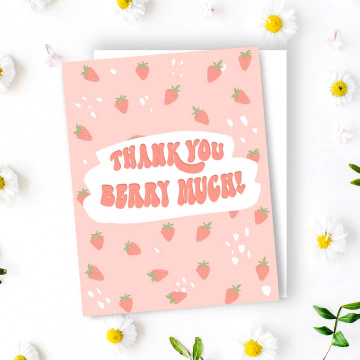 Carte de remerciement Thank You Berry Much pour la vente par Lines by Sarah