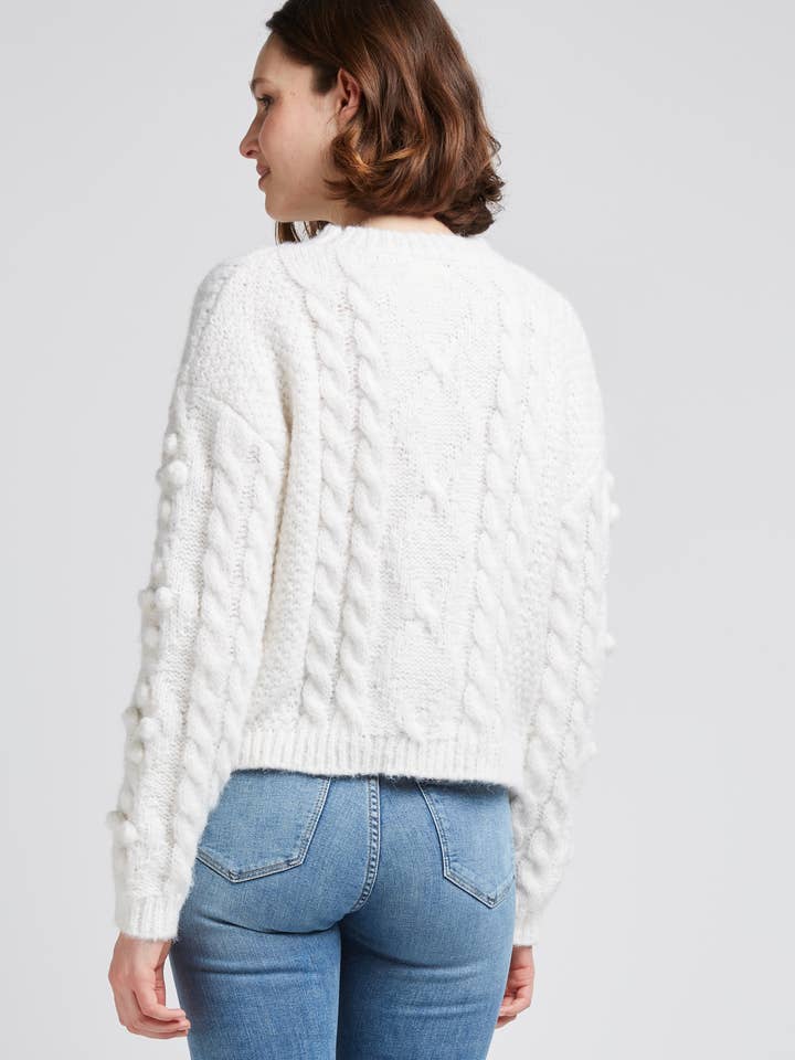 Andy & Lucy - Wholesale Knitted jumper – Women′s - PINOCCHIO - Mohair braided and ball sweater1