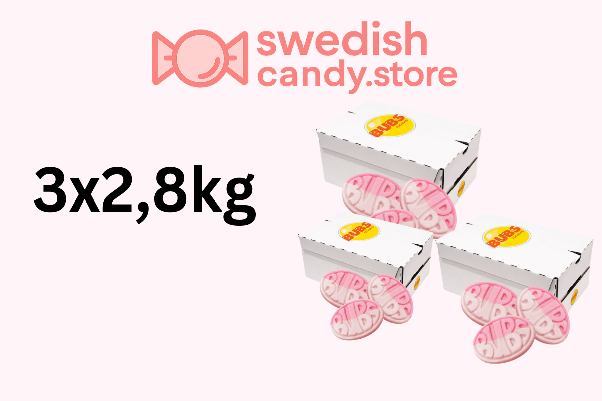 Swedish Candy.Store - Swedish Candy - Wholesale Gummy - BUBS 2.8kg Wild Strawberry Pomegranate Swedish Candy1