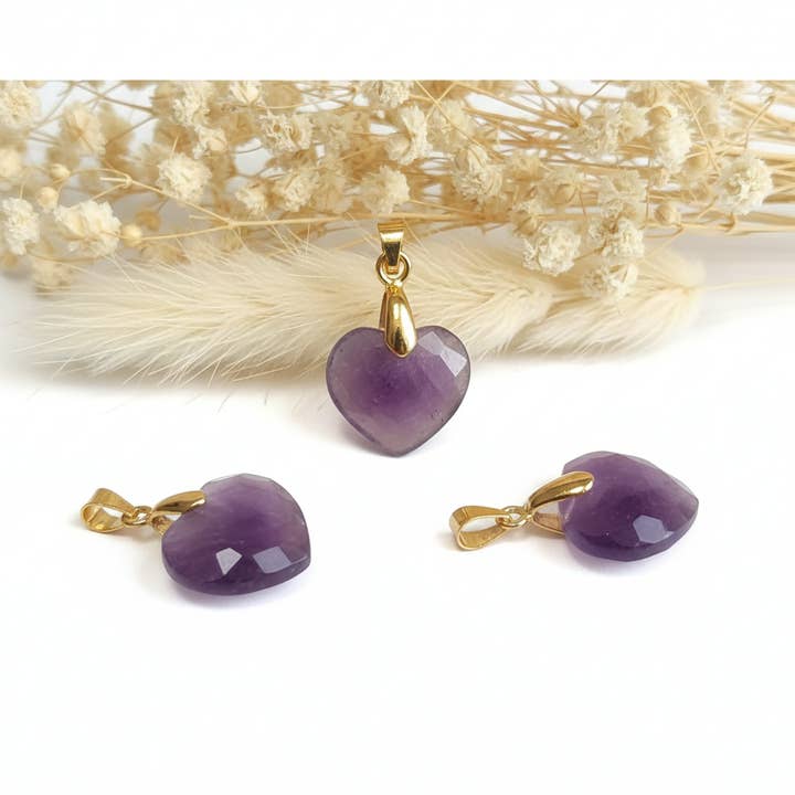 Ametiststen Hängeörhänge för wholesale av Produtos Namasté