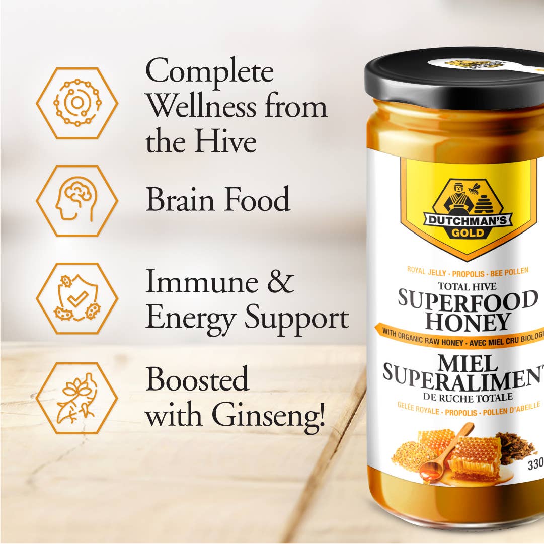 Dutchman's Gold - Vente Miel - Miel Superfood Total Hive - 330 g2