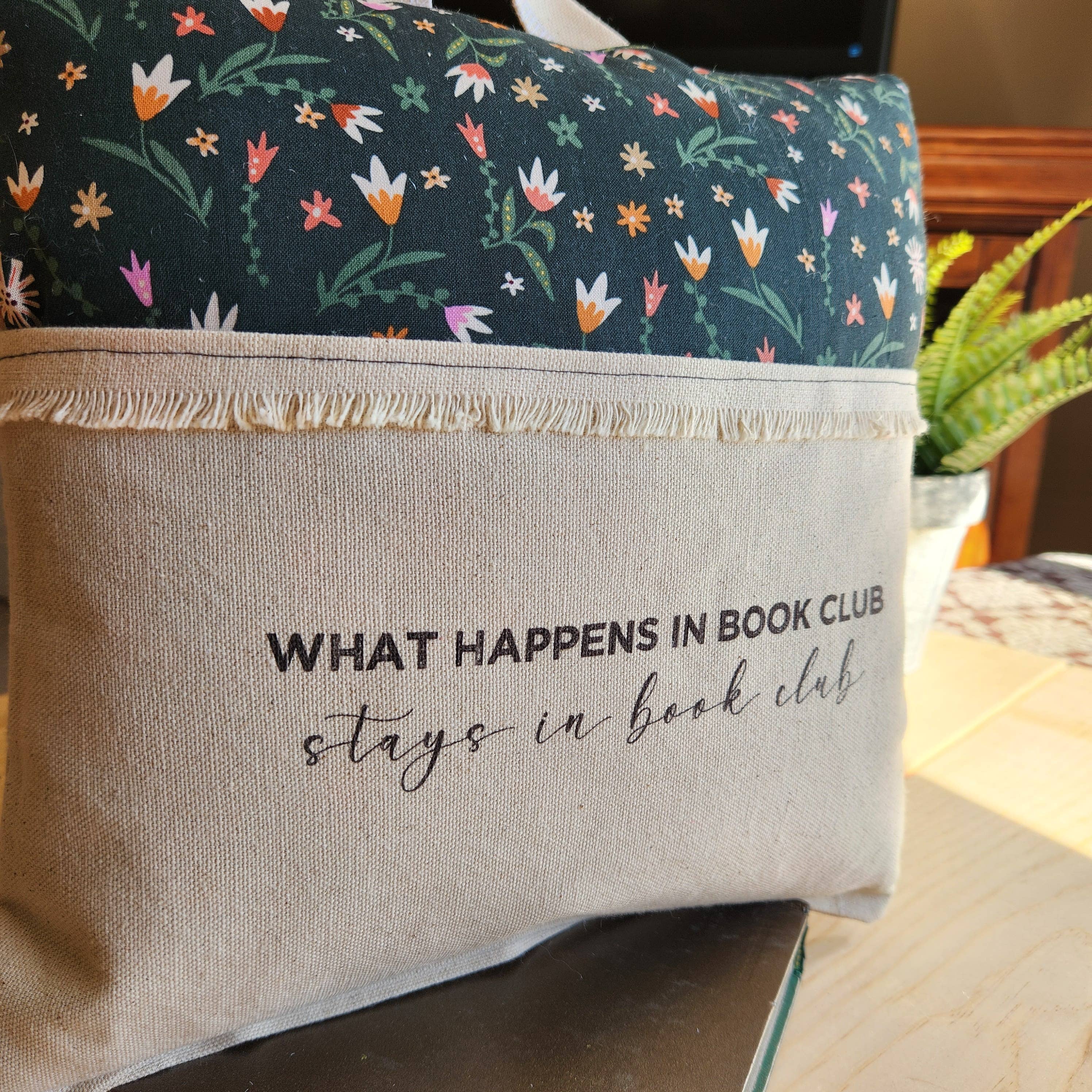 Desmond Brown - Wholesale Travel Pillow - What Happens at Book Club..., Reading Pillow, tiny flowers1