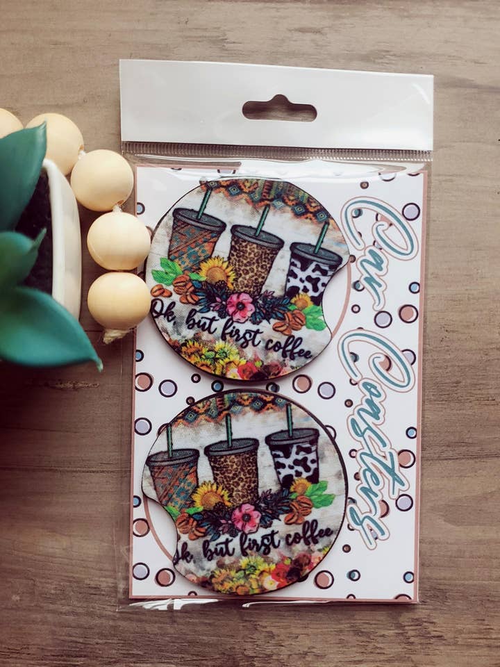 Ok Men Første Kaffe Bil Coasters for engroshandel hos Trippin Designs