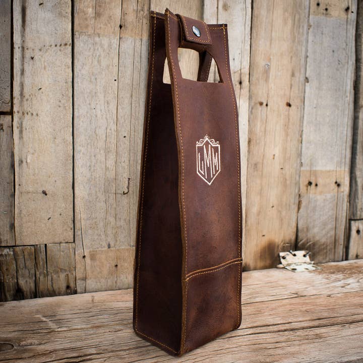 Lifetime Leather Co - Wholesale Wine Tote - Handmade American Full Grain Leather Wine Tote14
