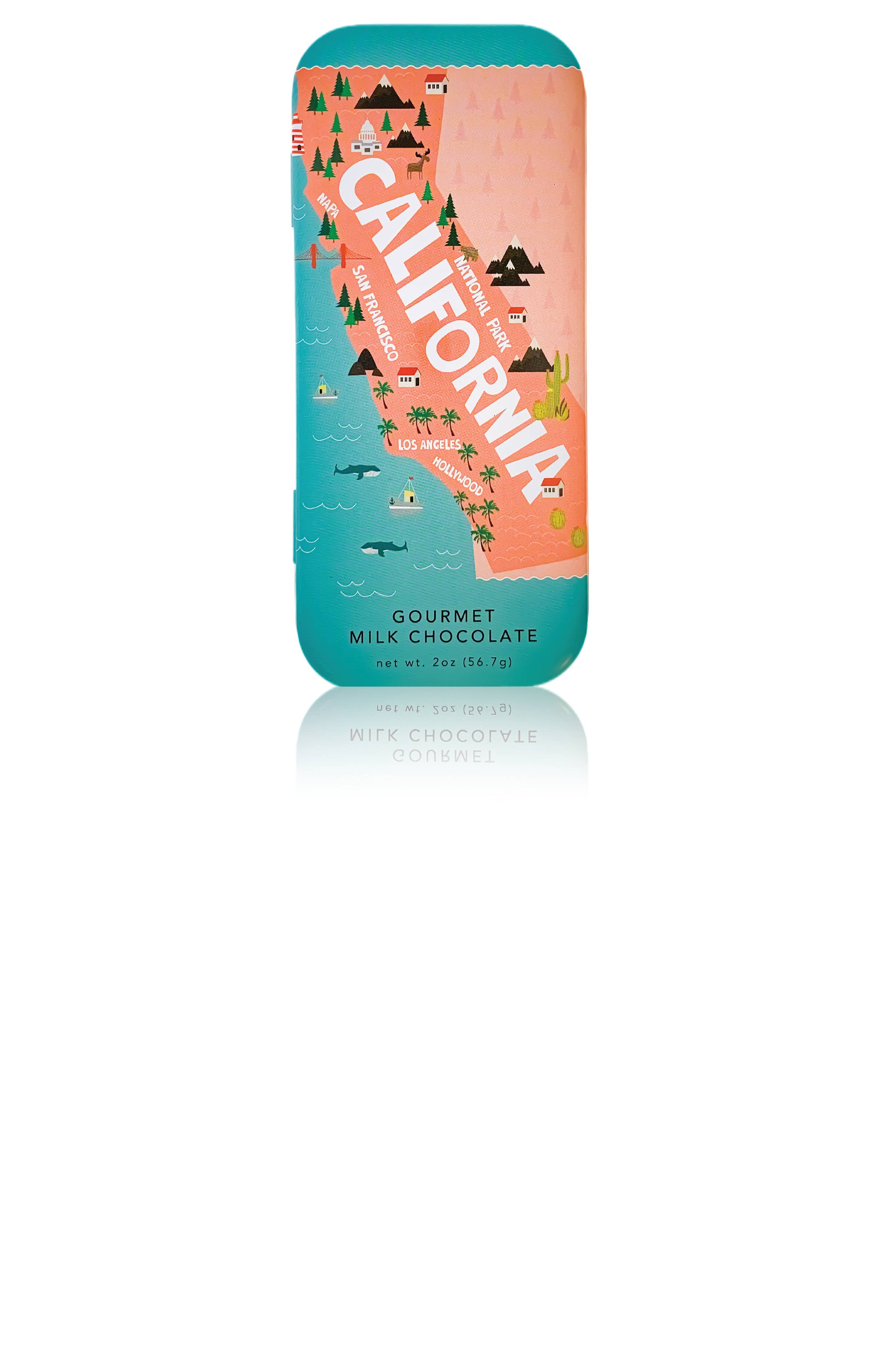 The San Francisco Chocolate Factory - Vente Barre chocolatée - Chocolat au lait avec carte de l'État de Californie - Boîte de 3 oz