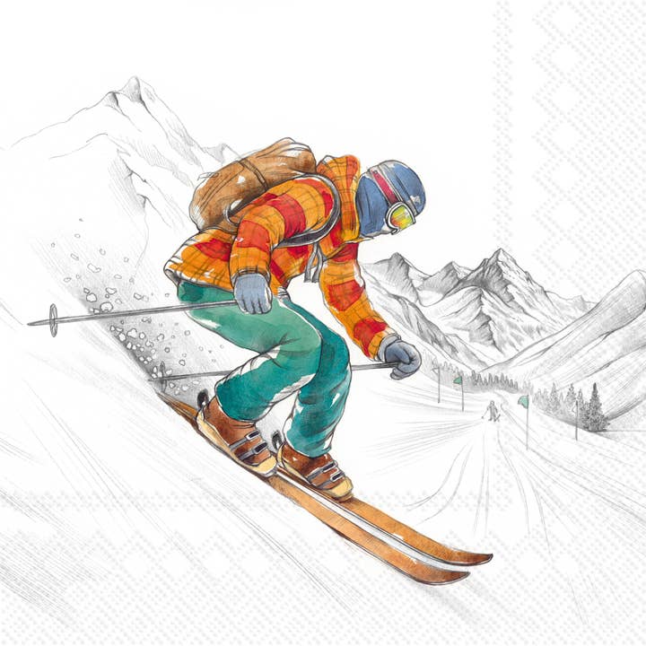 Paper Lunch Napkins 20ct Black Diamond Ski Runs Christmas for wholesale by Boston International