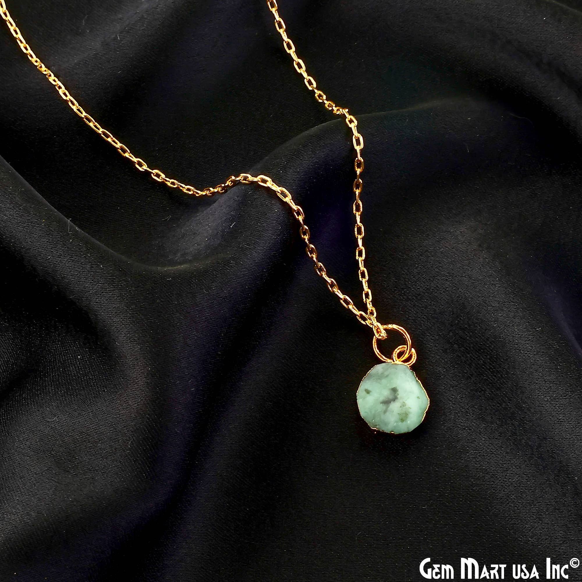 GemMartUSA - Wholesale Pendant/Charm Necklace - Rough Gemstone 16x10mm Gold Electroplated Single Bail Charm7