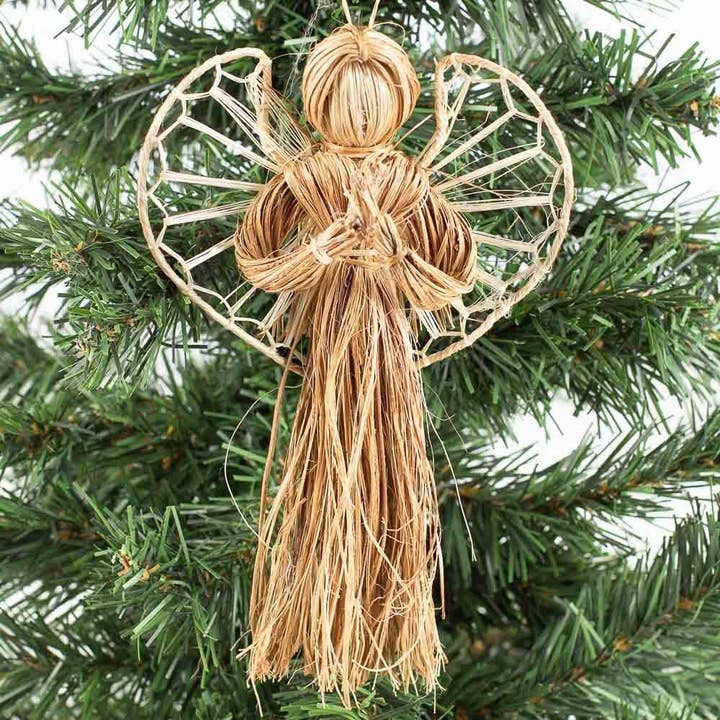 6" Natural Raffia Straw Angel Doll for wholesale by Factory Direct Craft
