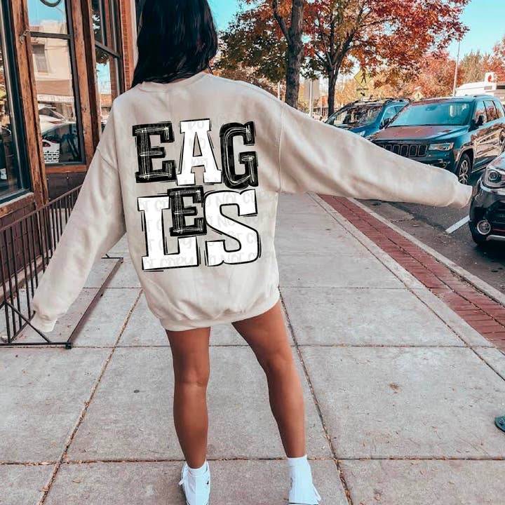 K and M Designs - Wholesale Sublimation Transfer - Eagles White/Black DTF Transfer