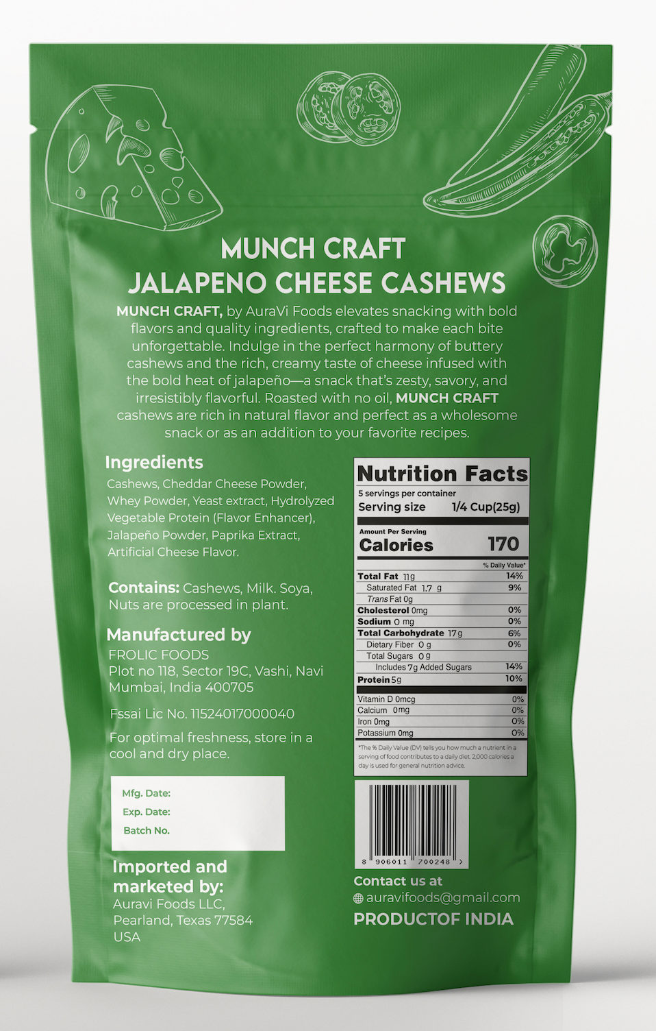 Munch Craft - Wholesale Nuts - Jalapeno Cheese Cashews1