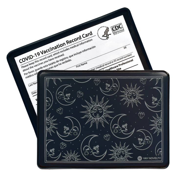 Vaccination Card Holder / Protector - Moon and Sun for wholesale by YAY NOVELTY