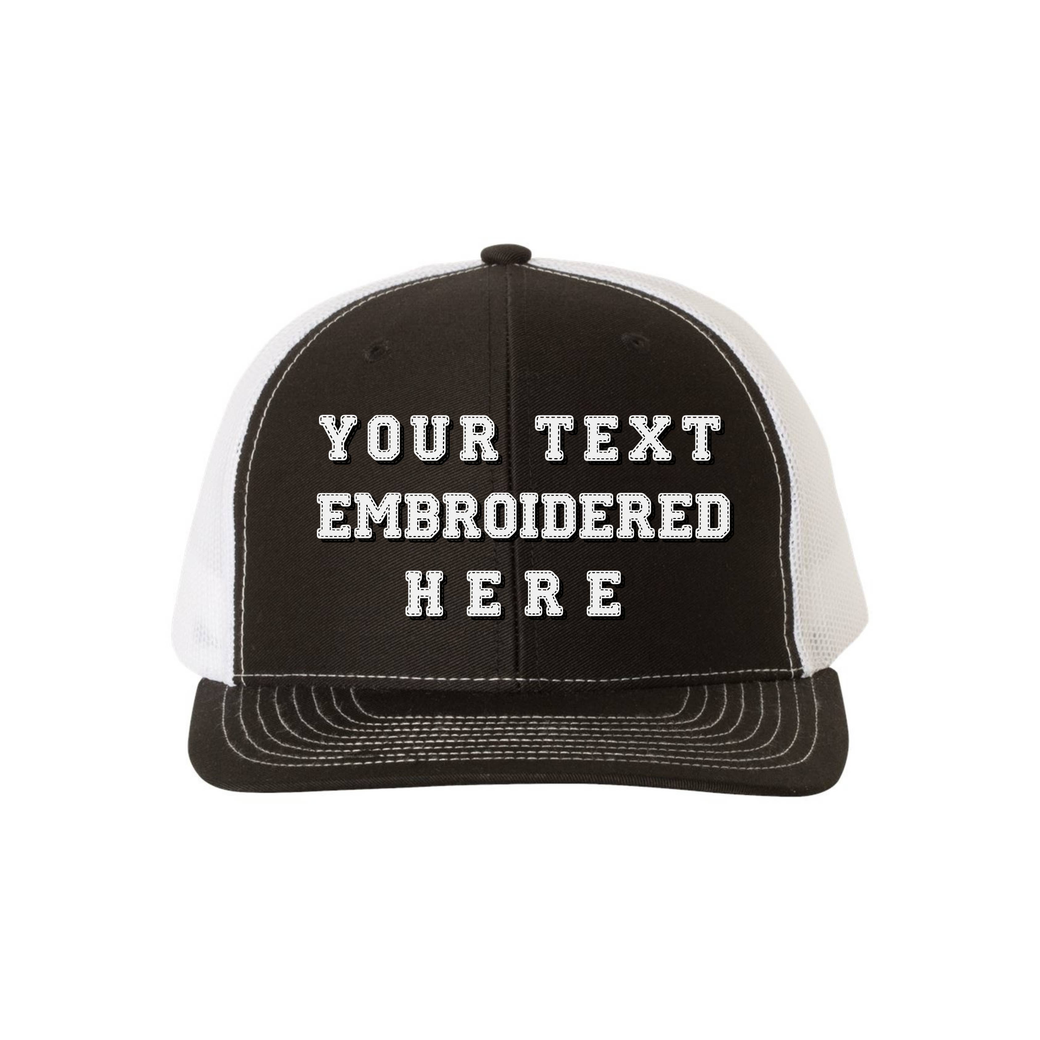 Rare Creative Expressions - Vente Casquette de camionneur – unisexe - Casquette Richardson 112 personnalisée avec votre texte brodé Trucker