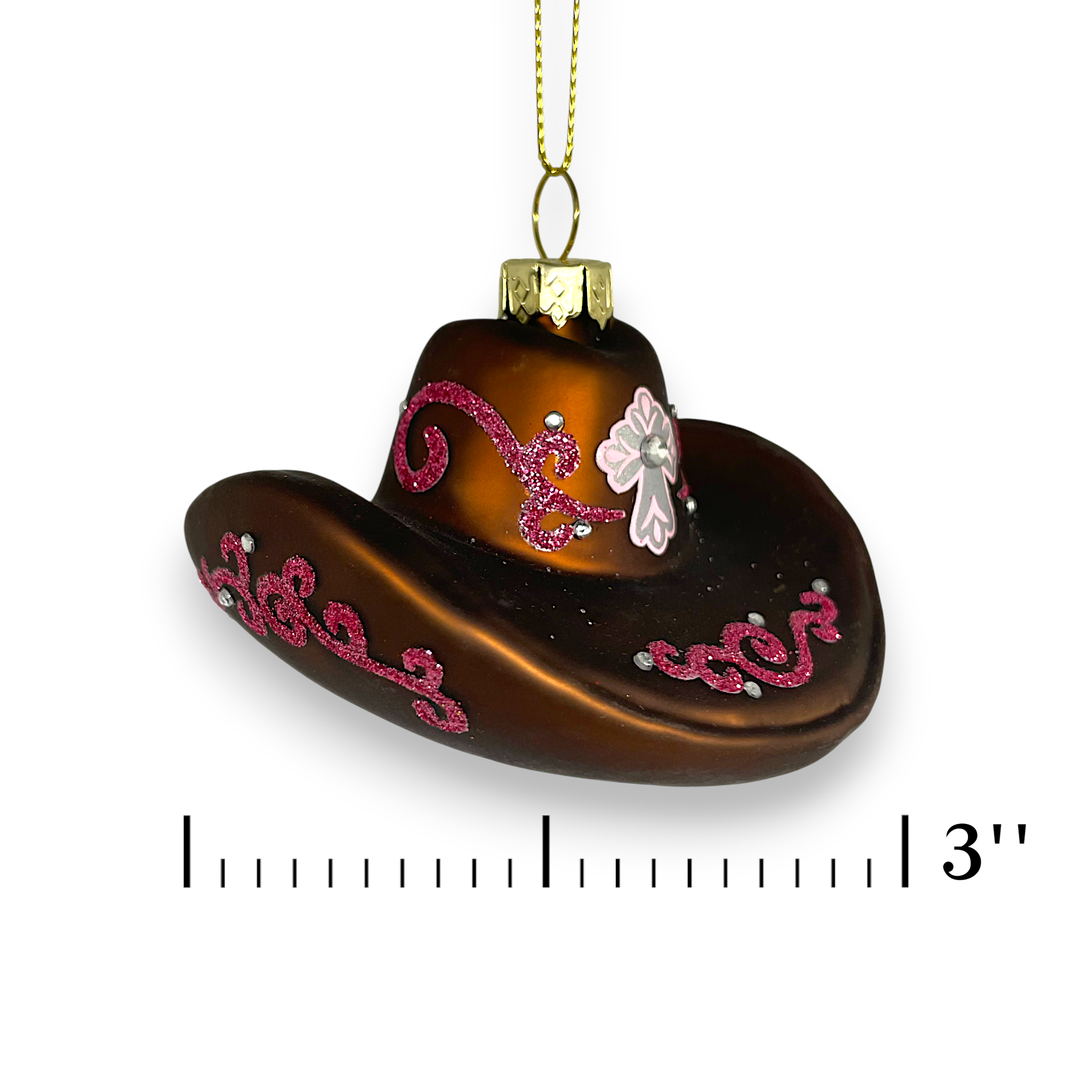 Noel Box - Wholesale Ornament Set - Cowboy Hat Christmas Ornament – Glass Western Holiday6