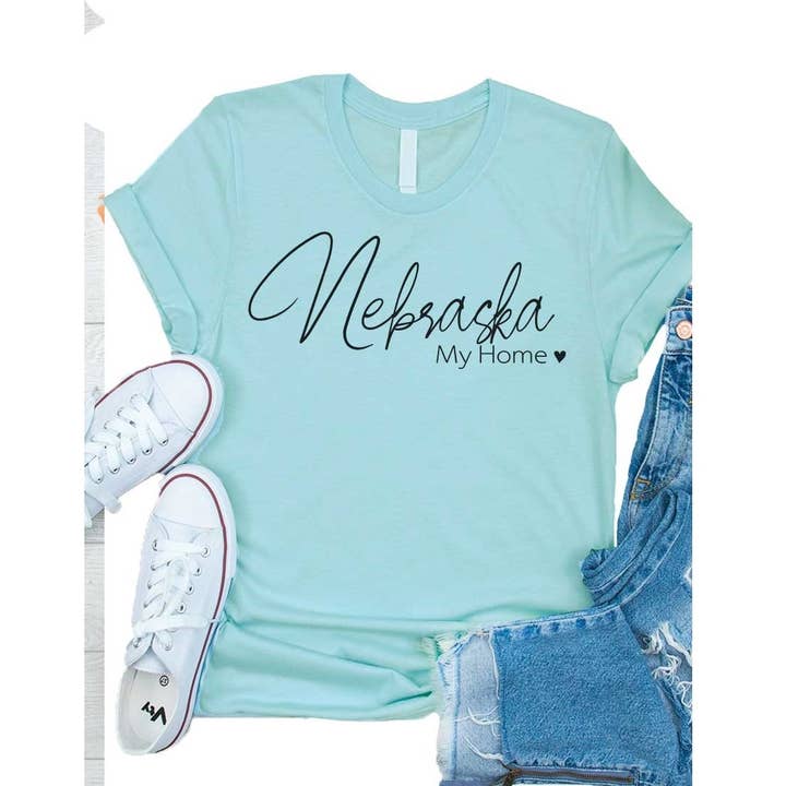 Grafisch T-shirt voor kinderen in Nebraska my home state voor wholesale door Kids By Kissed Apparel