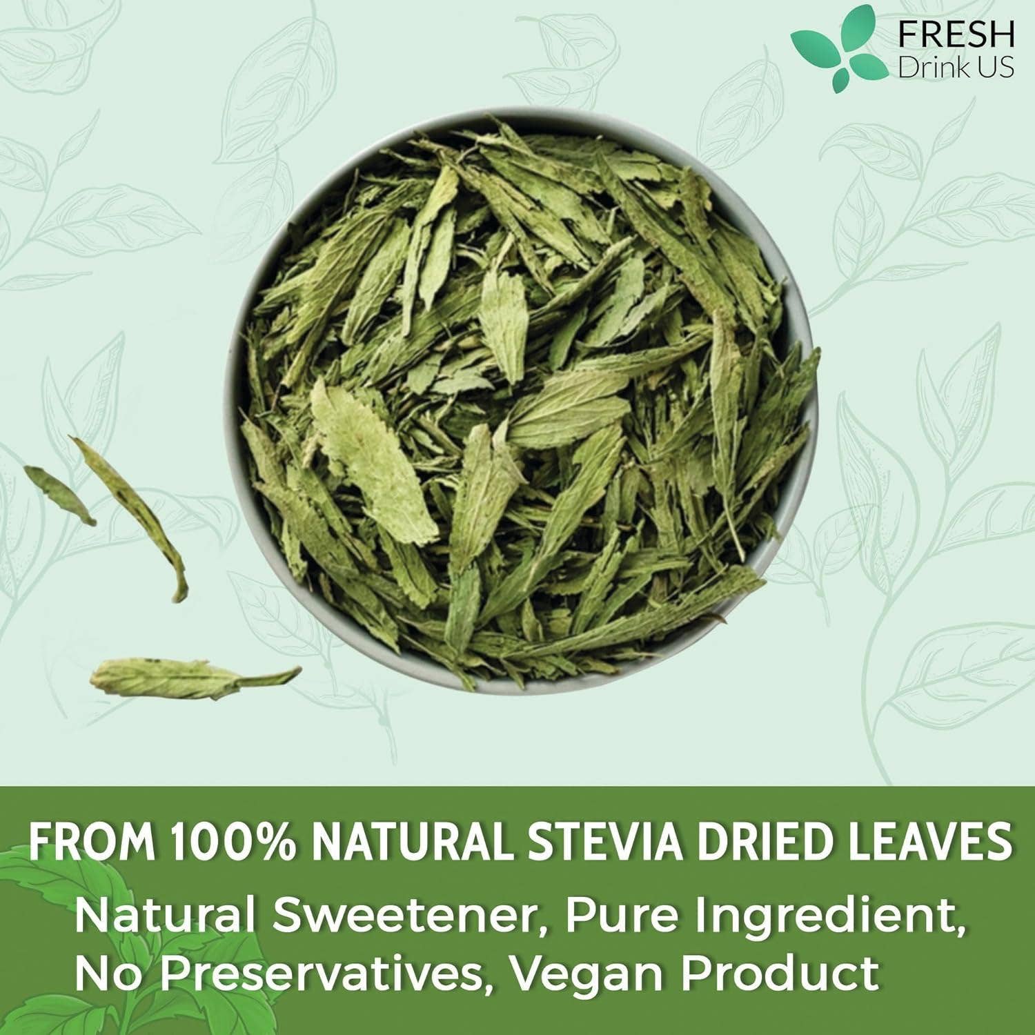 Naomi's Happy Place Shop - Wholesale Health/Detox Tea - Stevia Leaf, Whole Dried Leaves, Tea Bags, Powder, 100% Natural and Pure from Stevia Leaves. Sugar Substitute for Tea, Coffee. Loose Leaf Stevia Herbal Tea. Zero Calorie Sweetener. No Sugar, No Caffeine, No Gluten, Vegan.8