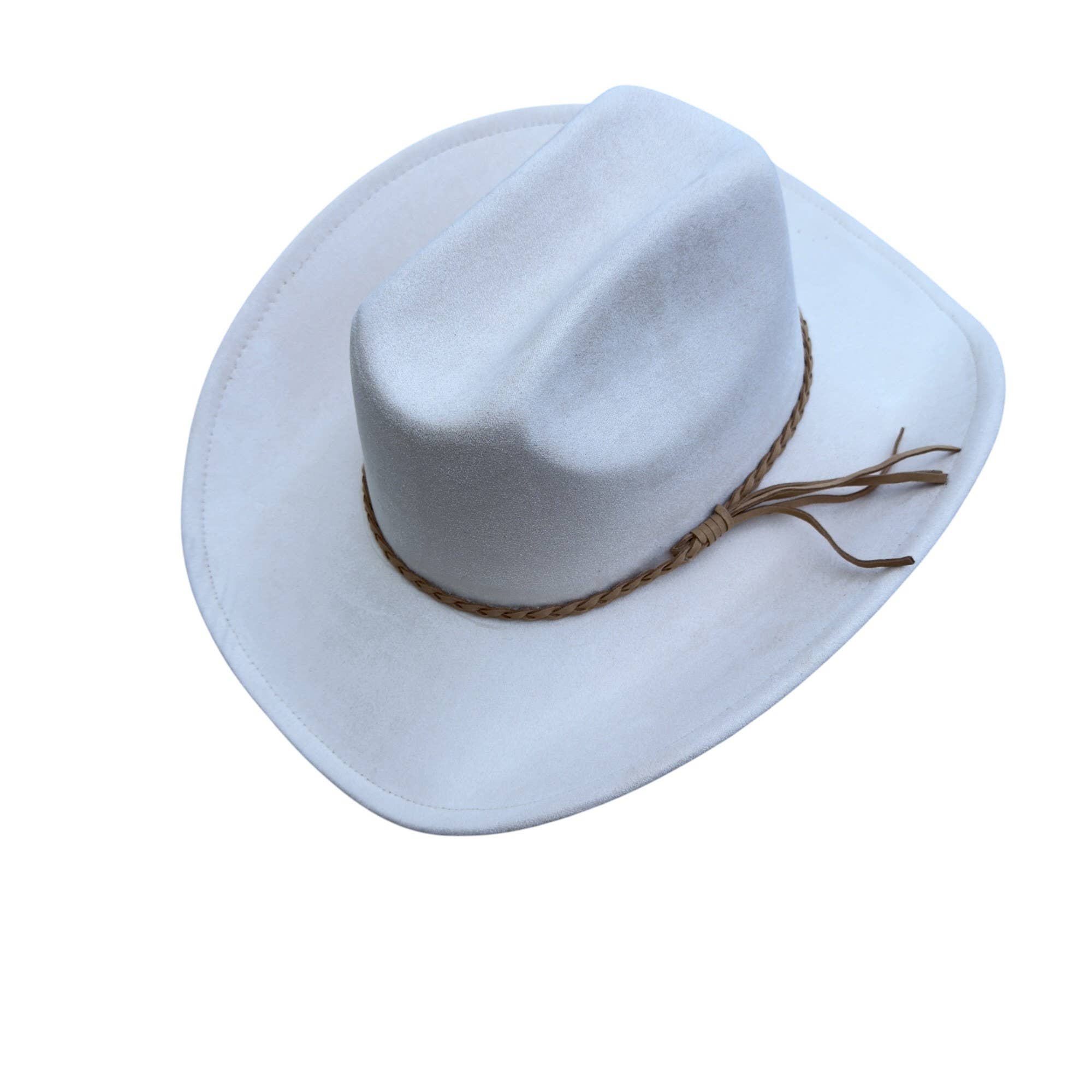 Portia Hat - Venta al por mayor Sombrero cowboy - Mujer - Sombrero de vaquero estilo ganadero de ante vegano con banda de ante24