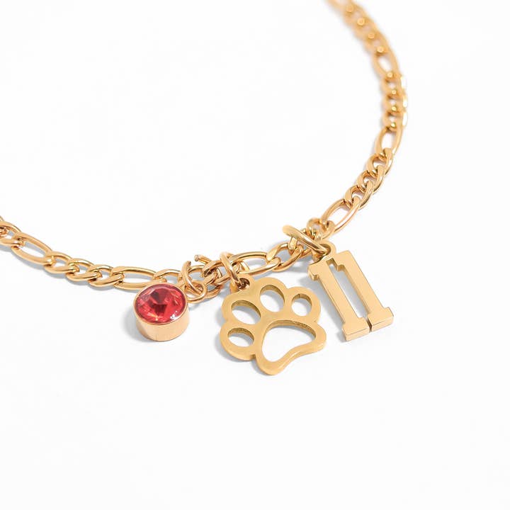 WJW - Wholesale Individual Charm/Pendant - 18K Gold PVD Stainless Steel Small Sport Letter Charm1