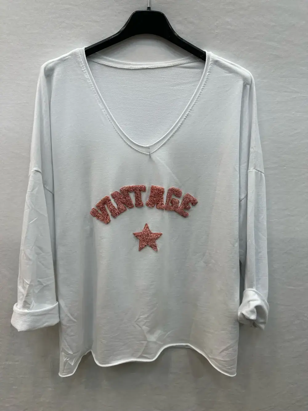 Mimi & Gogo – Großhandel Sweatshirt – Damen – Vintage Sweatshirt mit gesticktem Stern, Einheitsgröße10