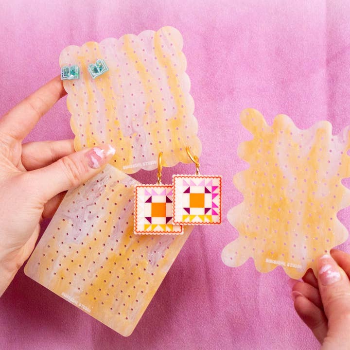 Suporte de Brincos de Viagem em Mármore Dourado Brilhante por atacado de Sunshine Studio