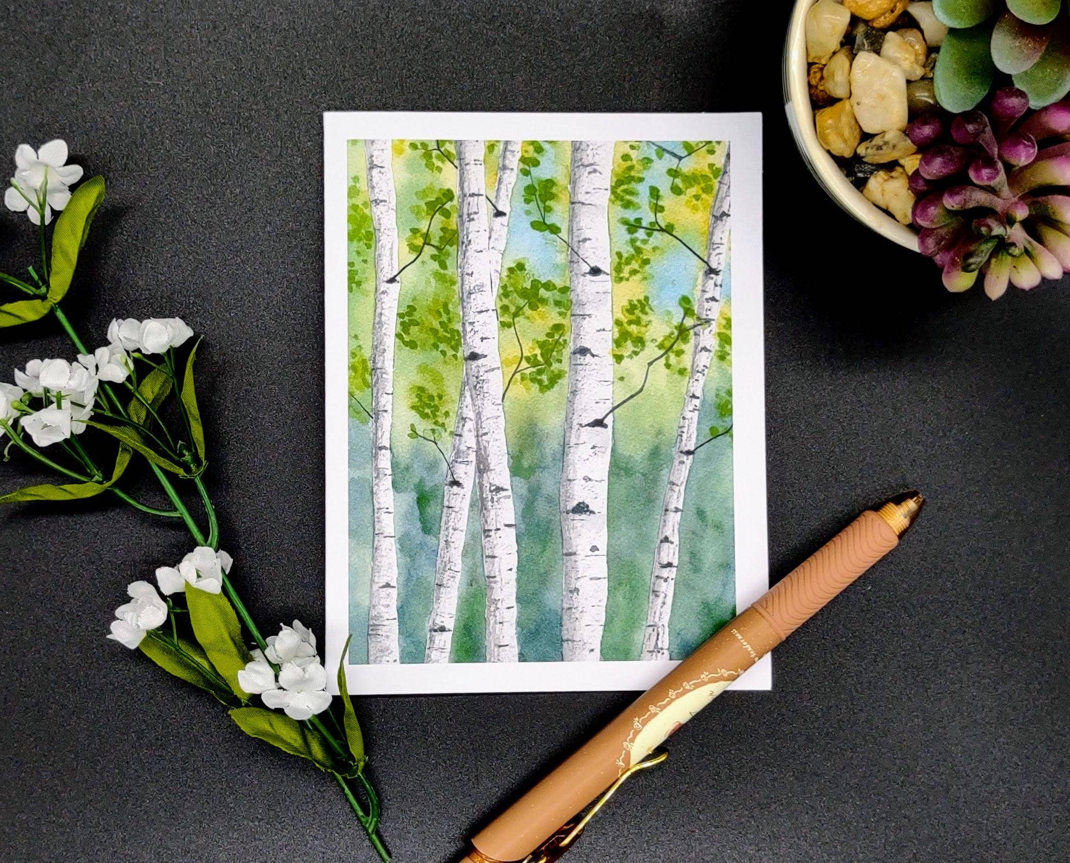 Kathryn Paul Fine Art - Wholesale Stationery/Notecard Set - Watercolor Trees Notecards: Blank Cards Set, Nature Art3