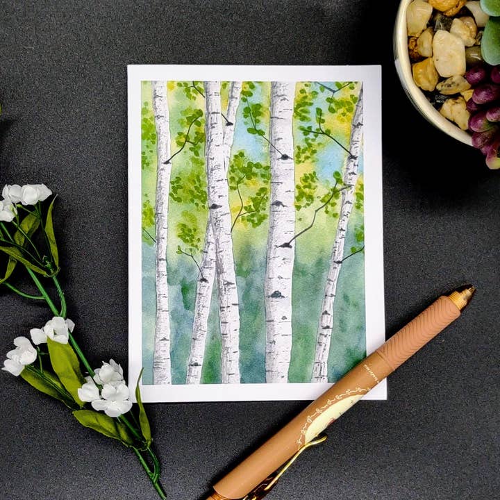 Kathryn Paul Fine Art - Wholesale Stationery/Notecard Set - Watercolor Trees Notecards: Blank Cards Set, Nature Art3