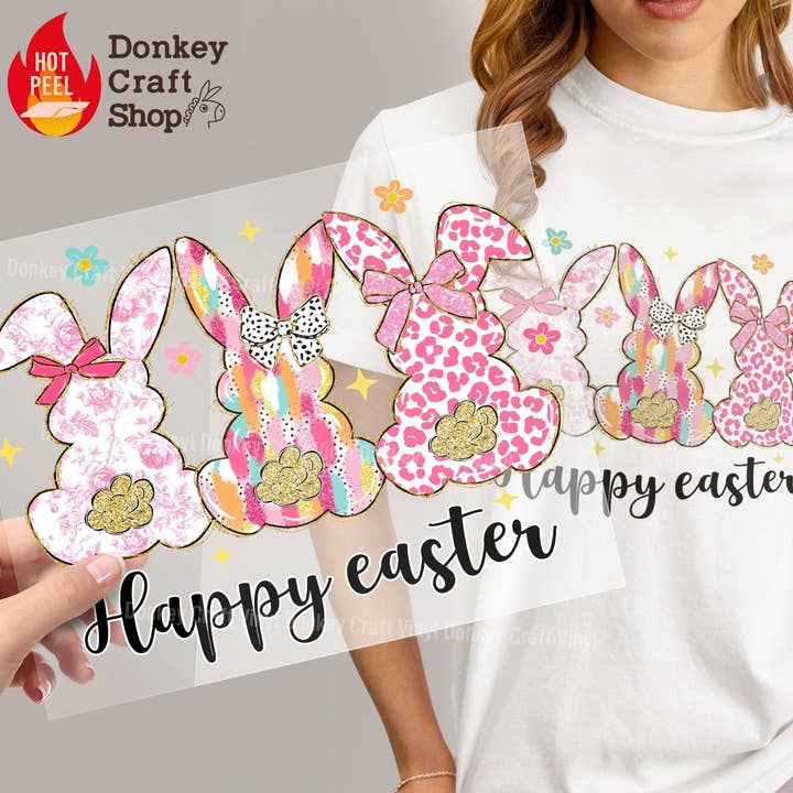 Coquette Påskehare DTF-overførsler, klar til at presse for engroshandel hos Donkey Craft