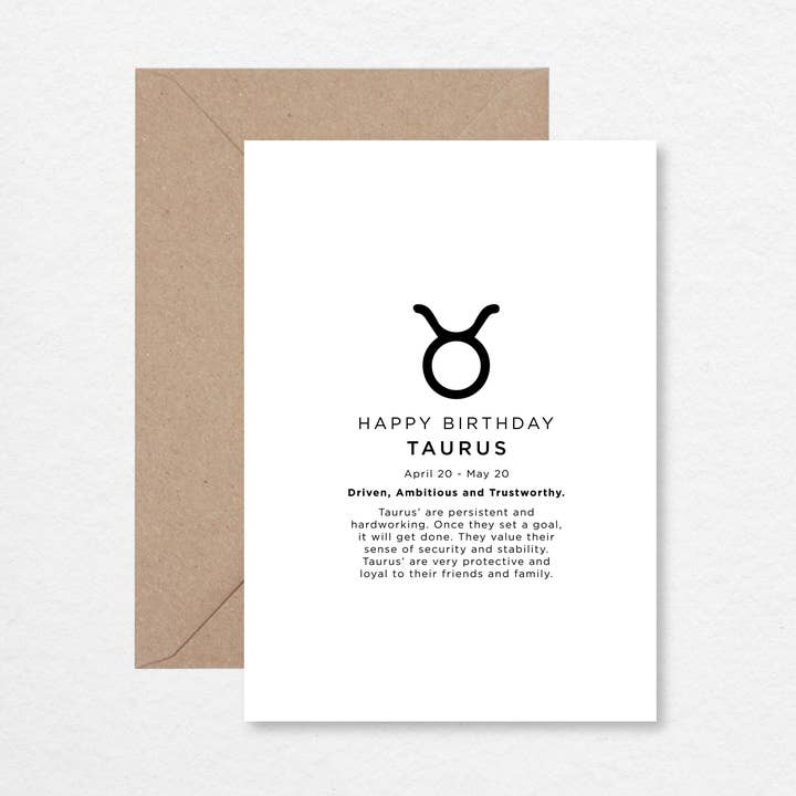Cartão comemorativo Taurus Birthday A6 por atacado de EK DESIGN