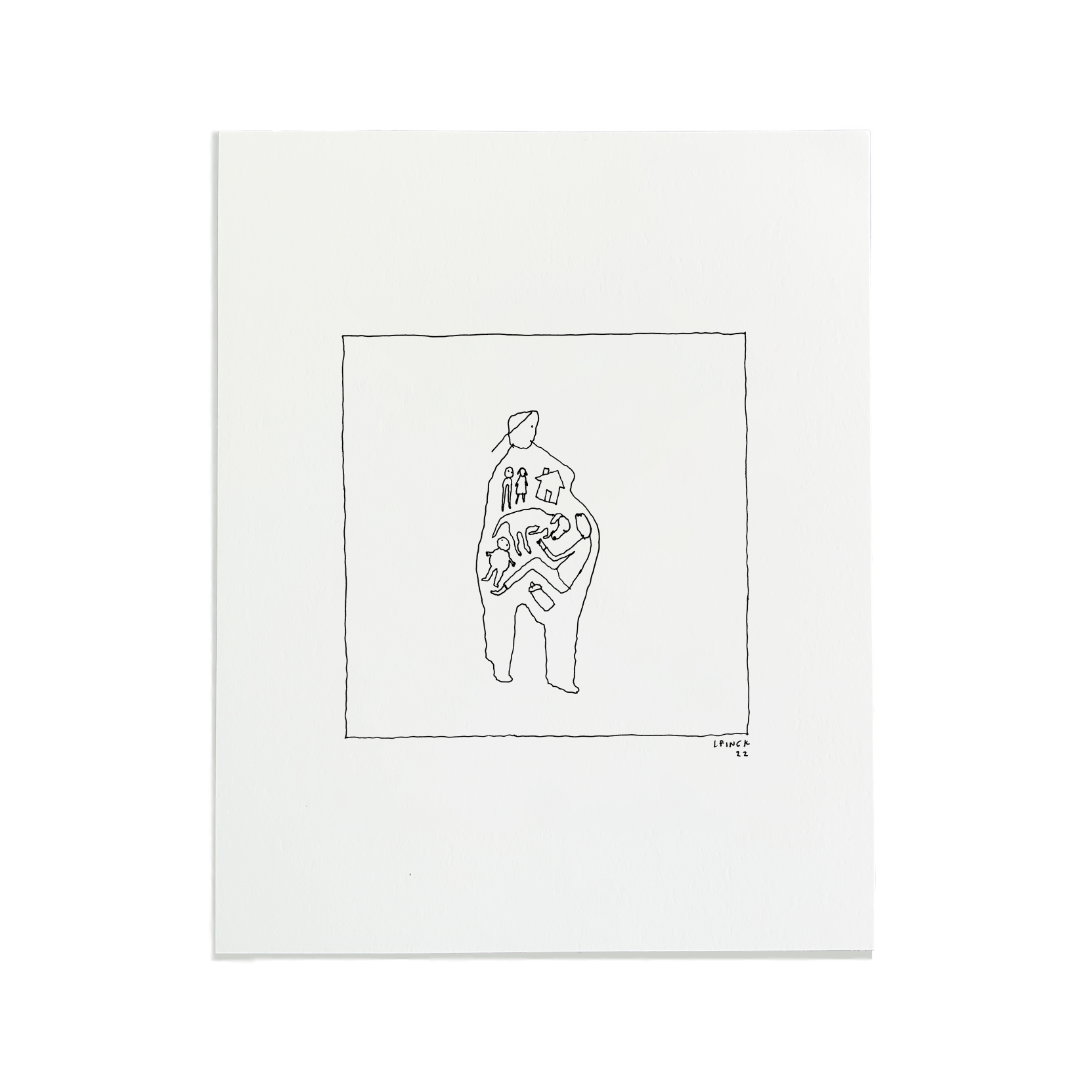 Liana Finck - Wholesale Art Print - Lady Full Letterpress Print1