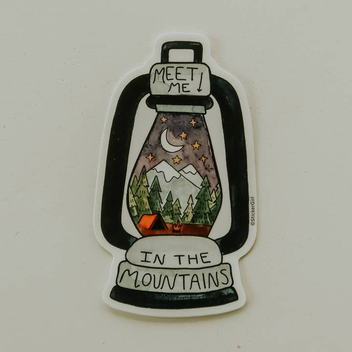 Mountain Lamp Vinyl Sticker for wholesale by Sticker Girl