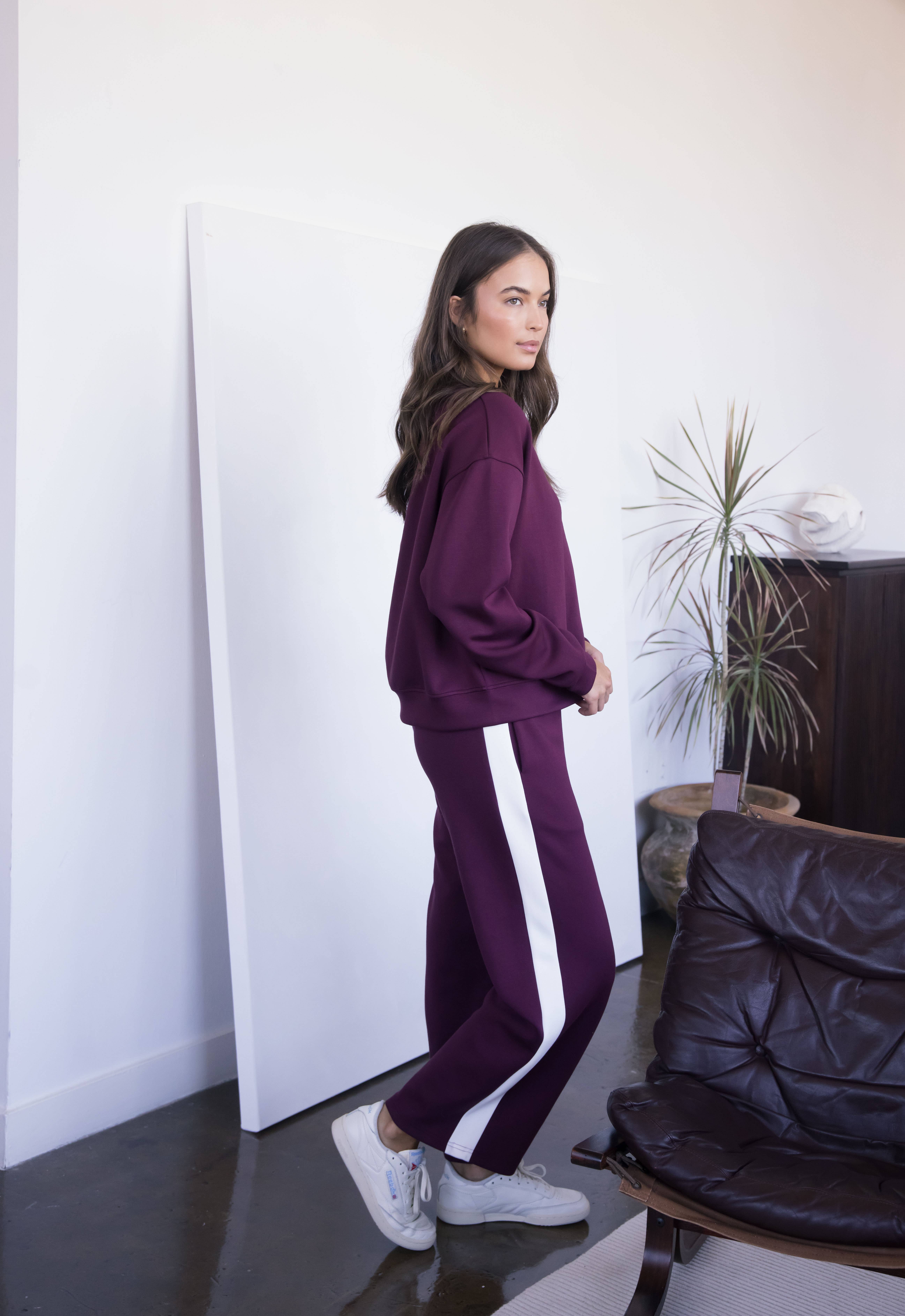 P. CILL – wholesale Pants – Women's – P. CILL Butter Modal Side Stripe Wide Leg Pants3