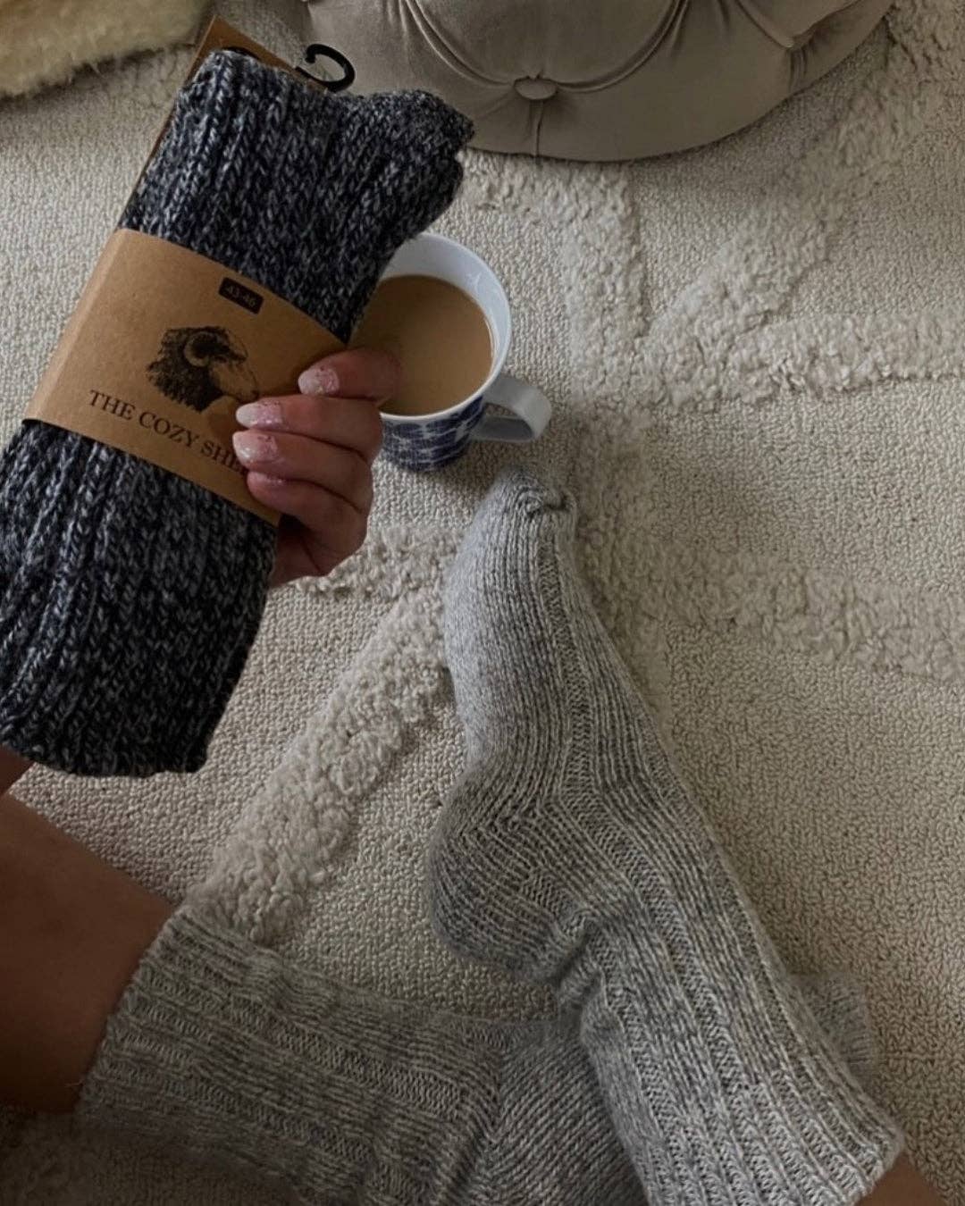 The Cozy Sheep - Wholesale Socks - Unisex - Wool socks - Dark grey2