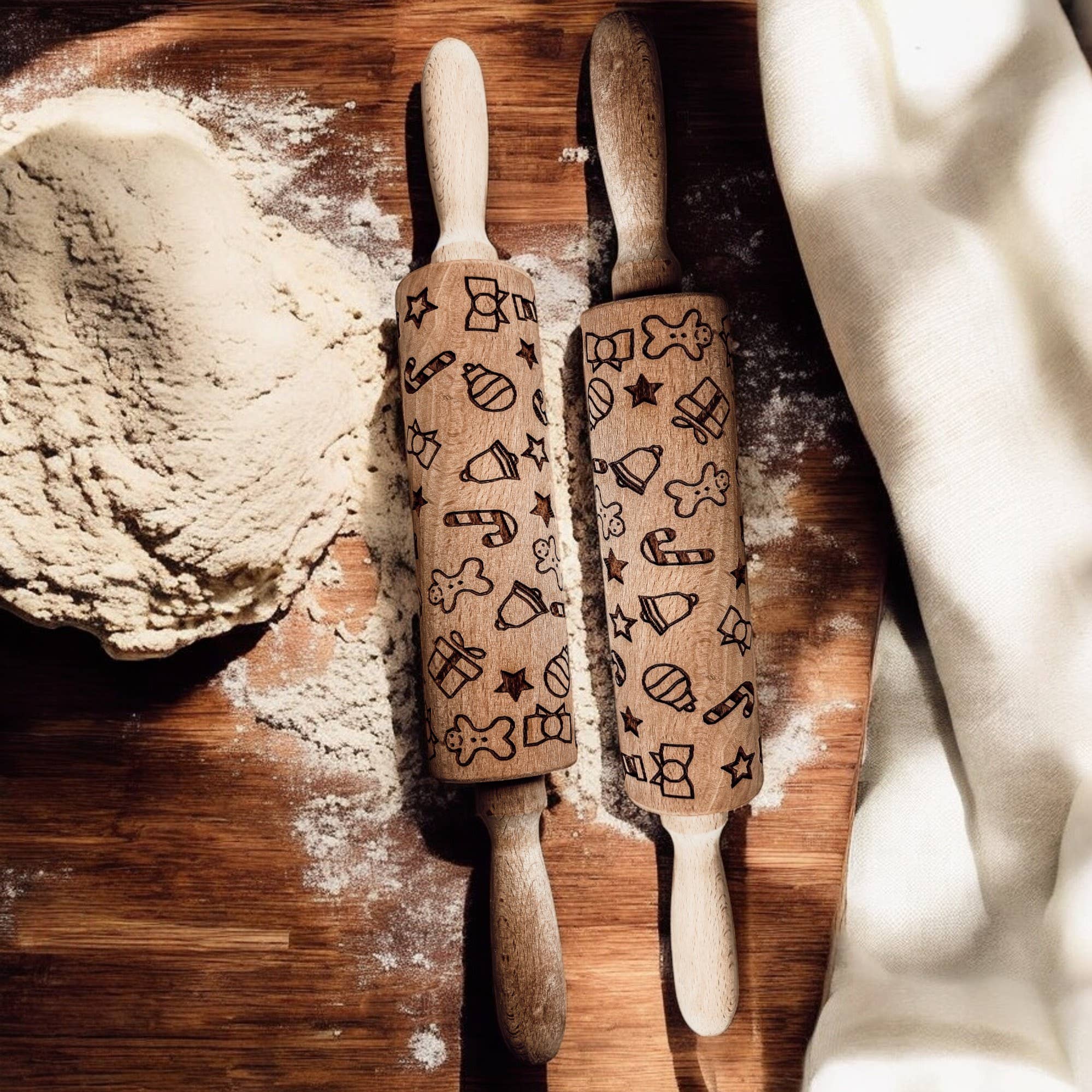 Gia Roma - Wholesale Rolling Pin - Christmas Baking Gift Set, Wooden Rolling Pins for Cookies50