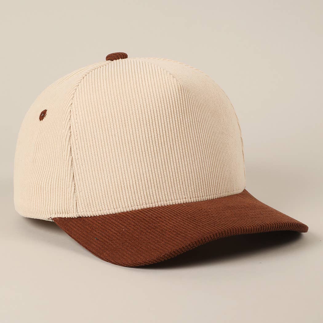 Fashion City - Wholesale Baseball Cap - Unisex - Plain Two Tone Corduroy 5 Panel Trucker Hat9