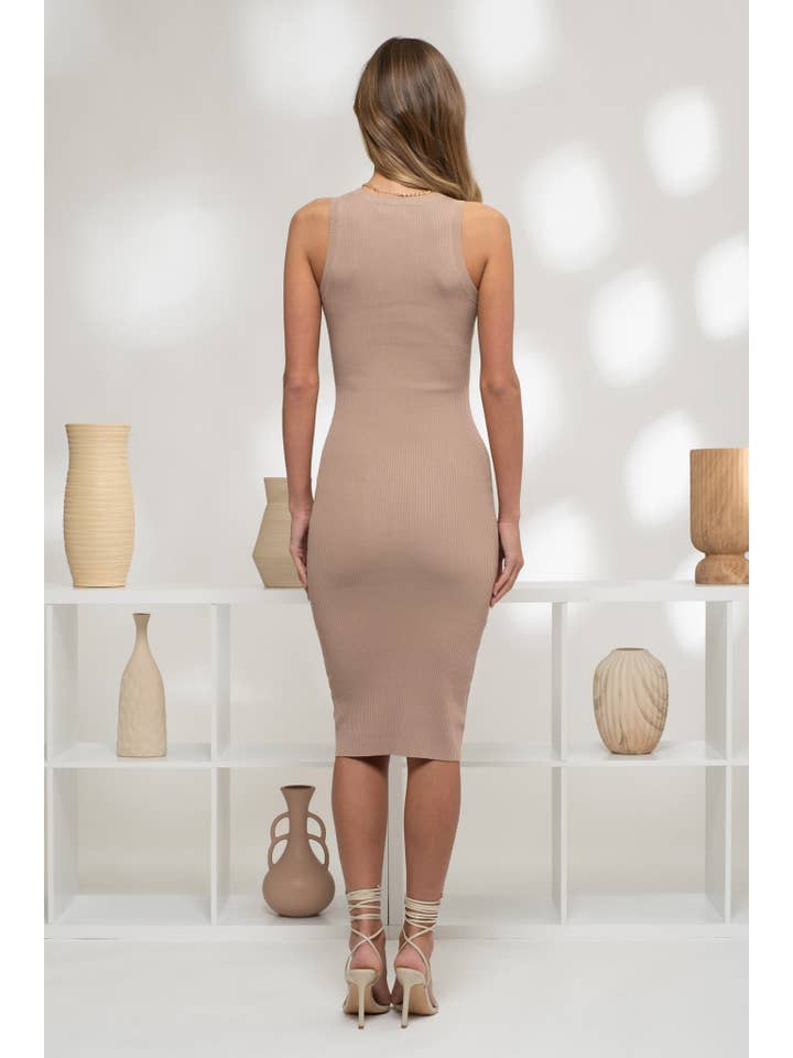 The Workshop Studio – Engroshandel Kjole - Dame – RIBSTRIKKET TANK MIDIKJOLE41