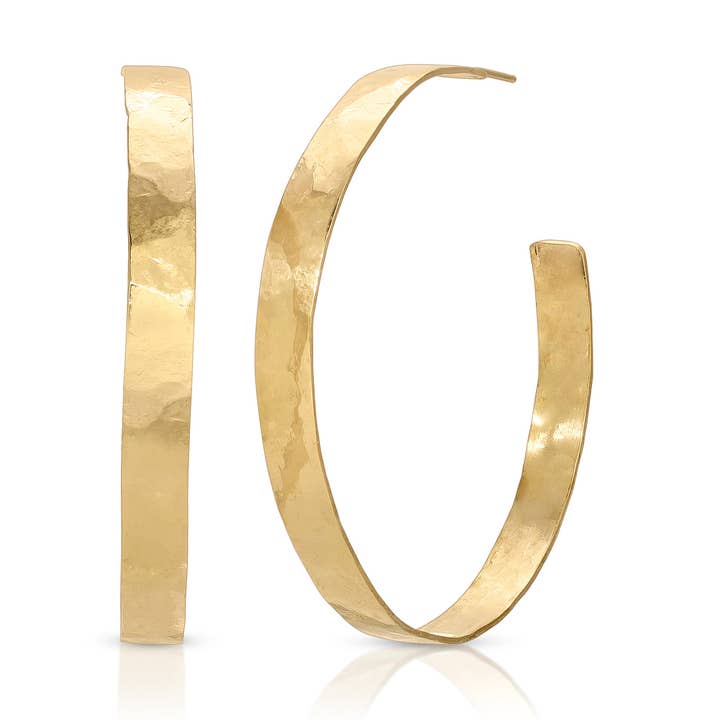 Heather Hawkins - Wholesale Hoop Earrings - Hand Textured 14K Gold-Filled Hoop Earrings