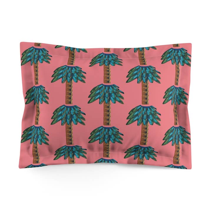 Funda de almohada Tiki Palm Coral para venta al por mayor de B.Maraffi Art and Home