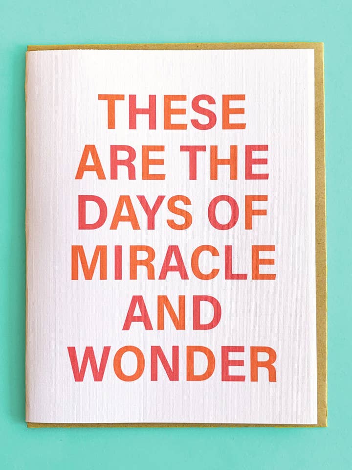 Questi sono i giorni del miracolo e della meraviglia - Card. per la vendita all'ingrosso da parte di MBMB