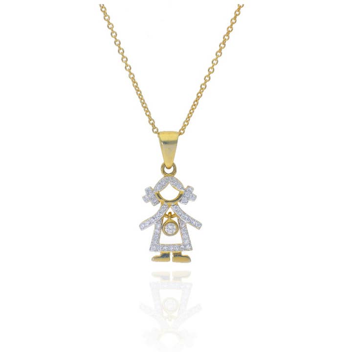 Sterling sølv halskæde pige Sweet Shine for engroshandel hos Las Joyas de Amanda