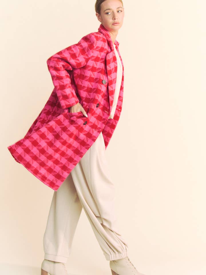 Davi & Dani - Wholesale Jacket - Women's - TEXTURED KNIT TWEED DOUBLE BUTTON COAT JACKET13