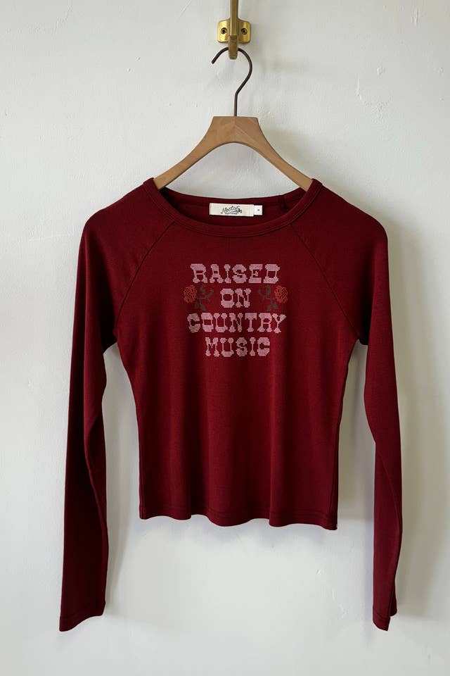 Nectar Clothing - Wholesale Screen Printed T-Shirt - Women's - Raglan Graphic Long Sleeve Top